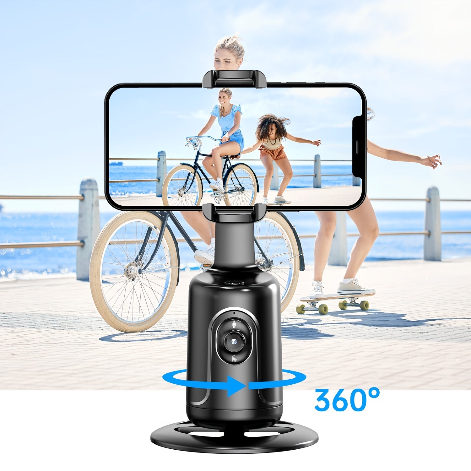 Auto Face Tracking Tripod, No App Required, 360° Rotation .