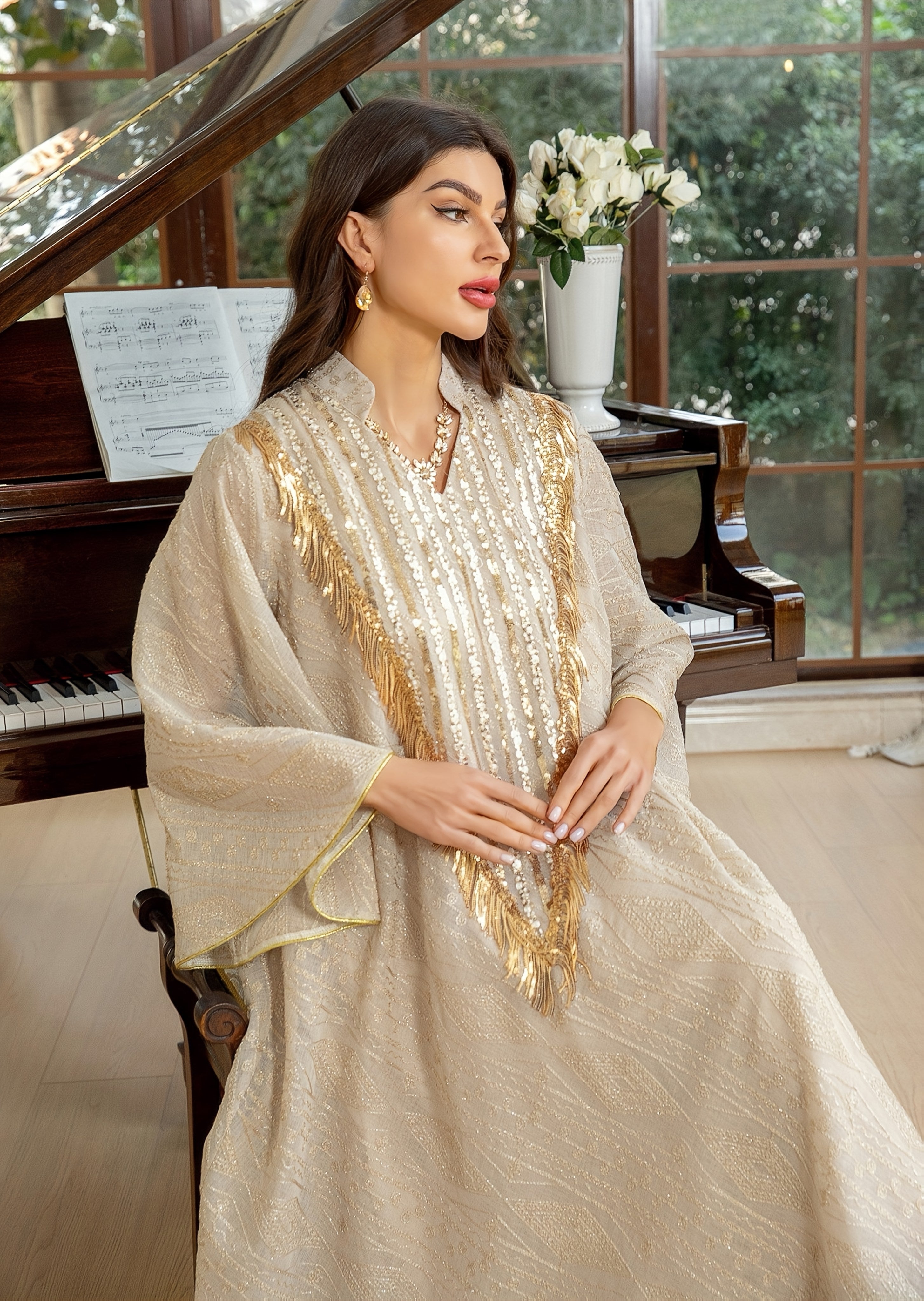 1pc Muslim Evening Dress, Arabic Dubai ./MH