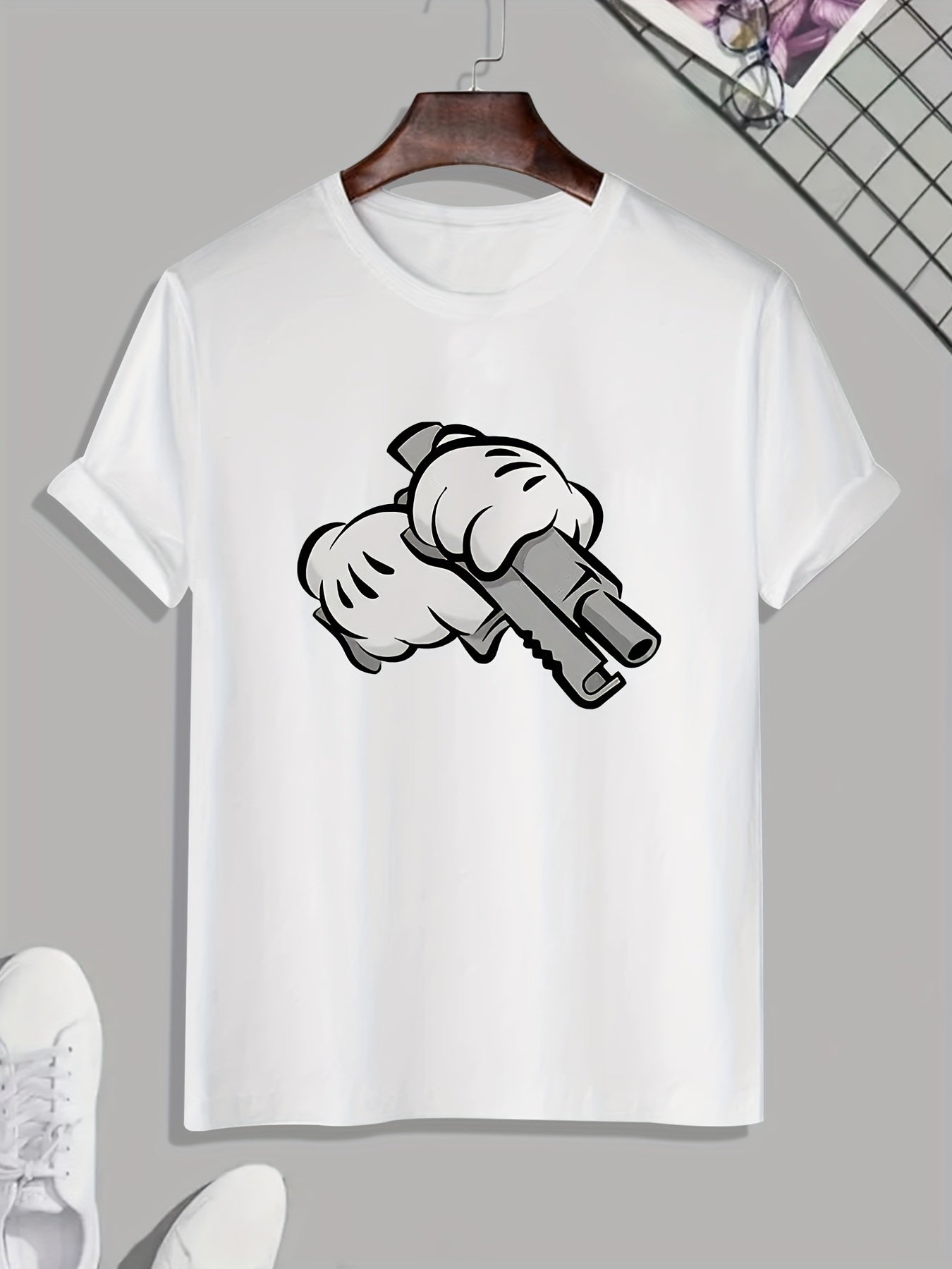 Be Loaded Cartoon Print Men's Crew Neck Short Sleeve T-shirt