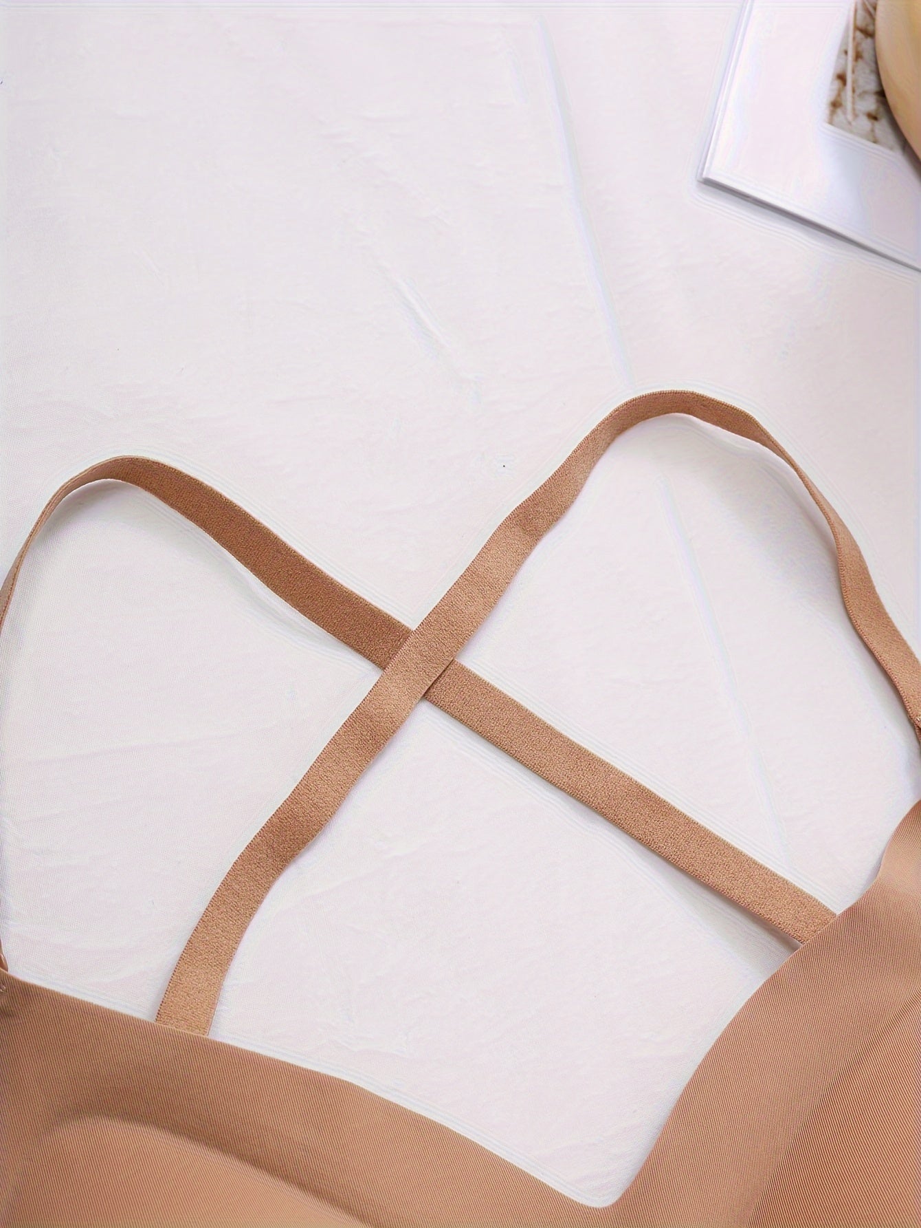 Multiple methods Simple Solid Seamless Bra, Comfy & Breathable Backless '/MH