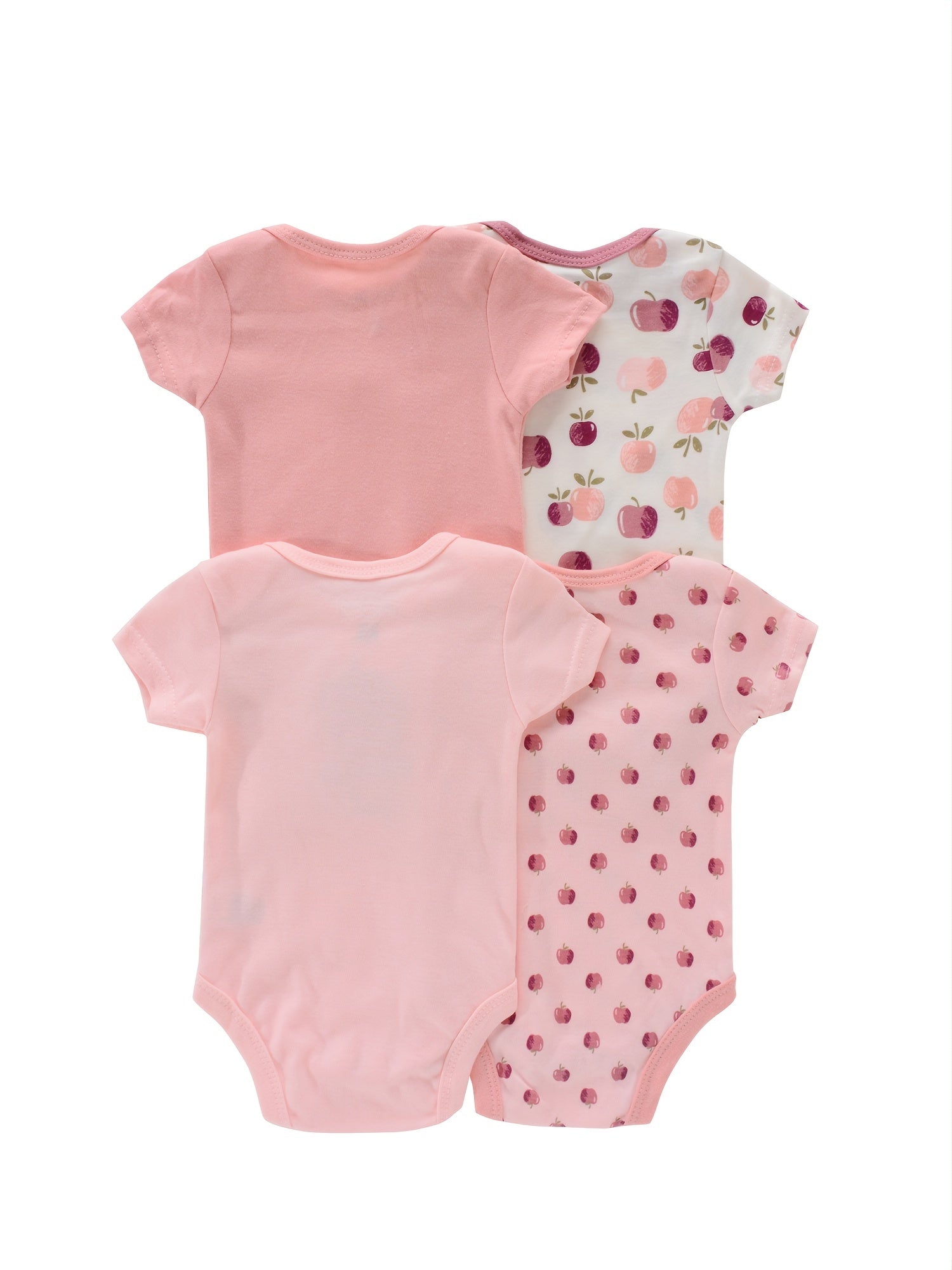 Newborn Baby Short Sleeve One-Piece Suit 4pcs Set .