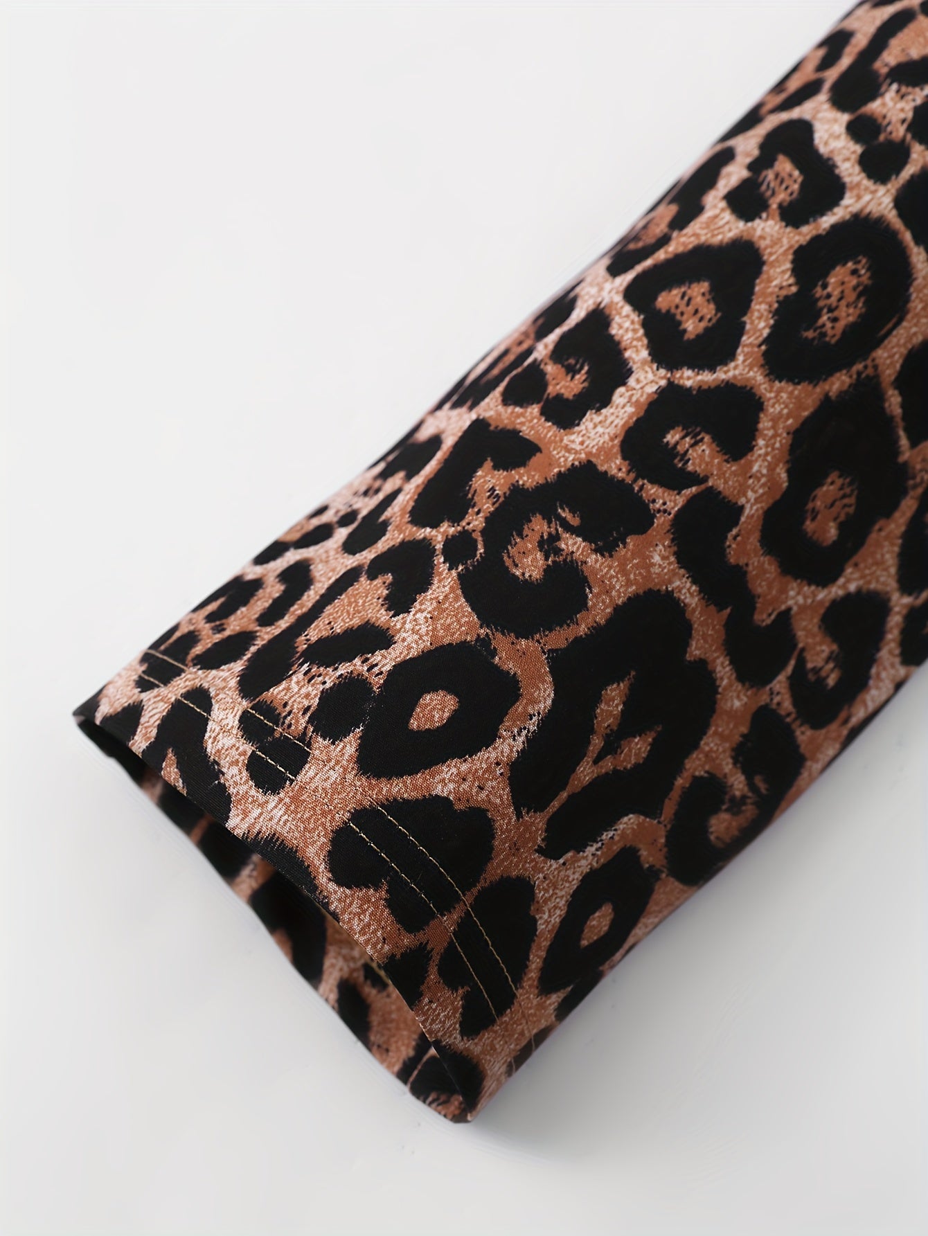 Leopard Print Open Front Blazer, Elegant Lapel Long Sleeve Blazer .