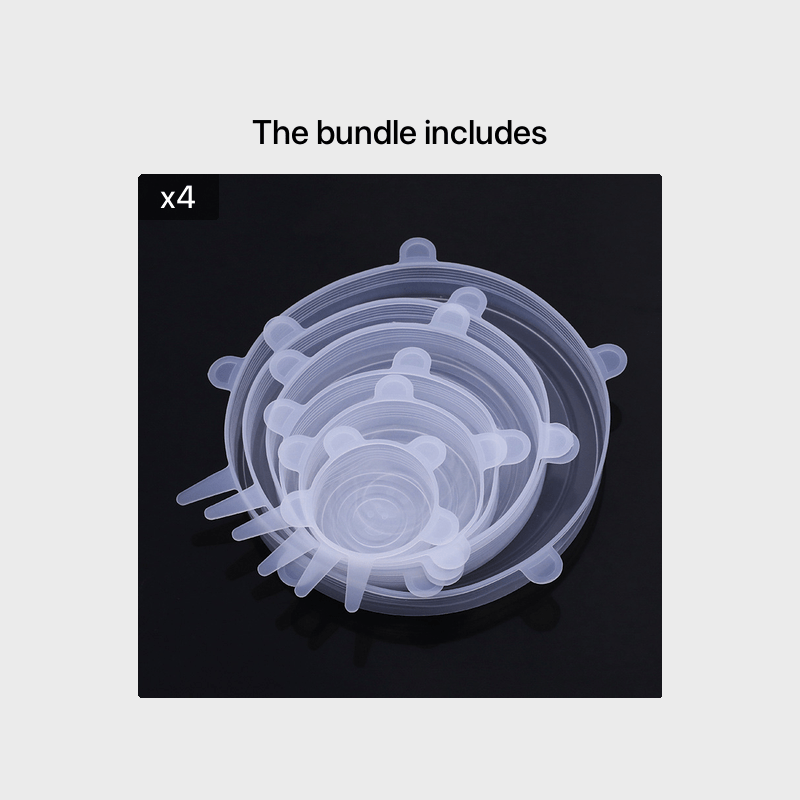 6 Silicone Stretch Lids, Reusable Durable Food Storage Covers for Bowls,