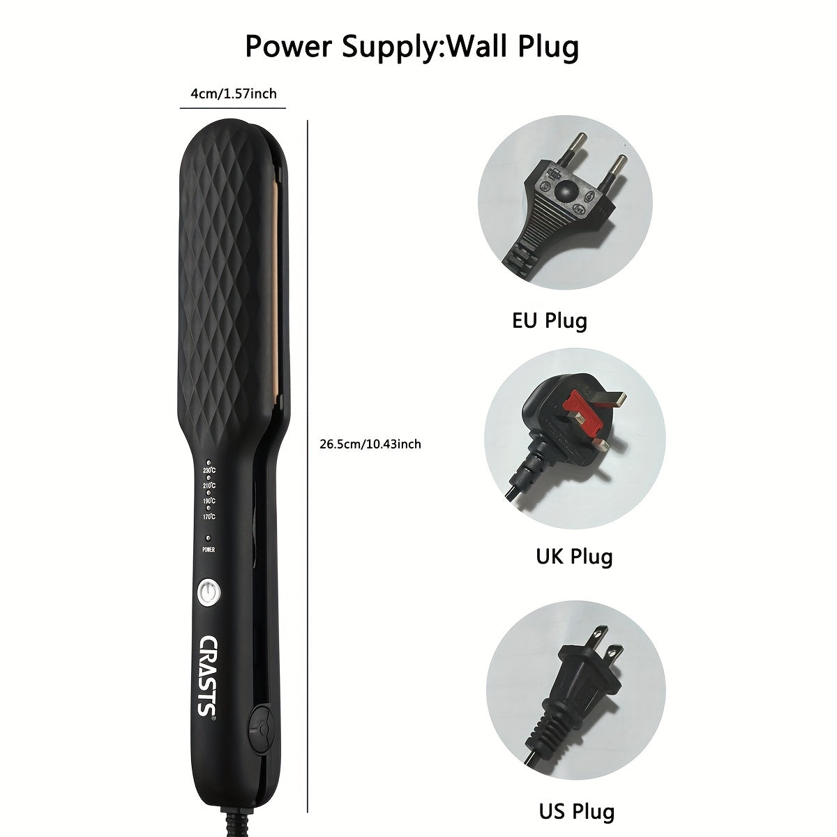 CRASTS 2-in-1 Straightening & Curling Iron with Dual Plates,