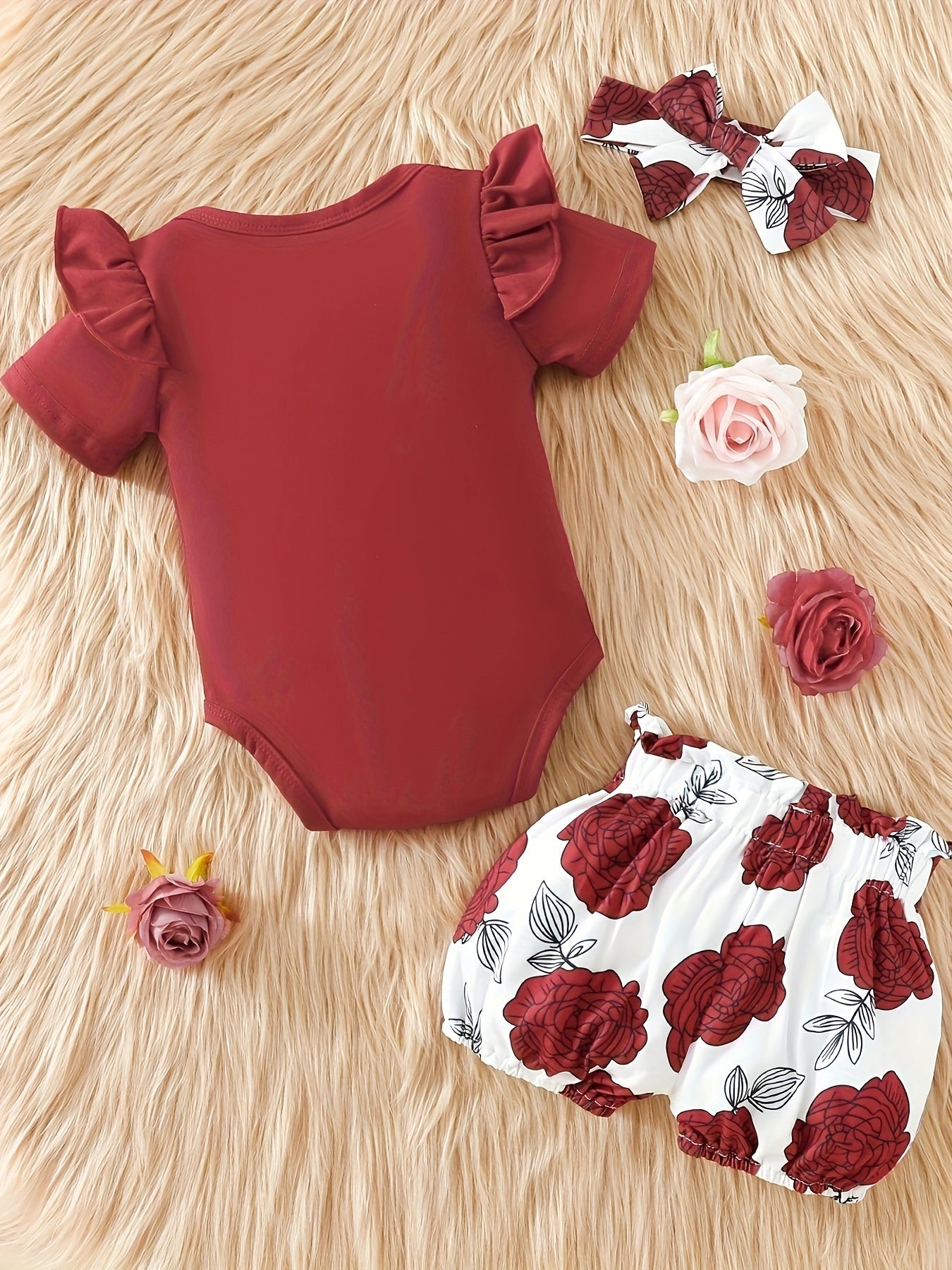 3pcs Short Sleeve & Shorts Set for Newborns - "I'm Daddy's Girl"