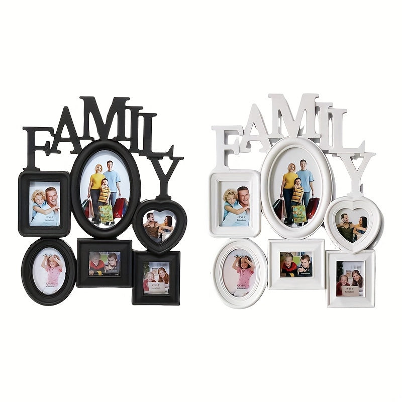Family Photo Frame Wall Hanging 6 Multi-Sized Pictures Holder Display Home Decor Gift, Halloween, Thanksgiving And Christmas Gift