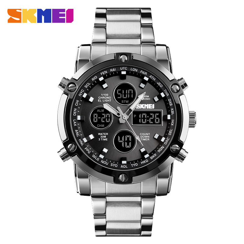 SKMEI New Men Sport Fashion Watch Quartz Stopwatch Dual Display.