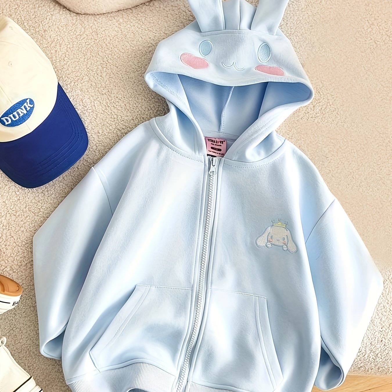 Sanrio-Inspired Cotton Blend Casual Hooded Jackets with Cartoon.
