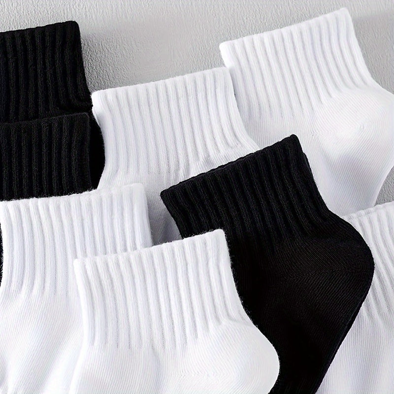 5pcs Ankle Socks in Black, White, and Gray -/MS