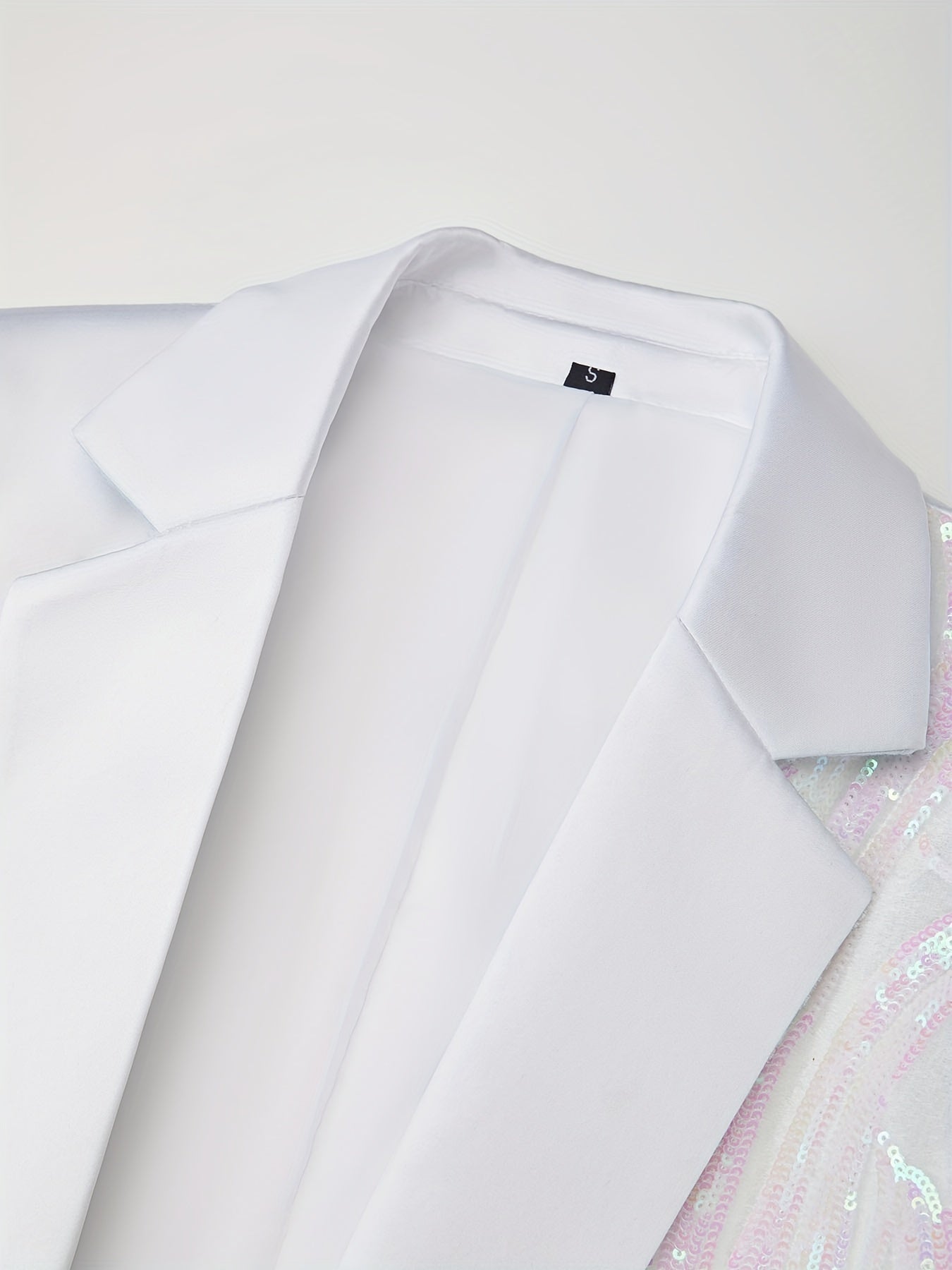 Shiny Sequins Blazer, Men's Semi-formal One Button Lapel Suit Jacket .