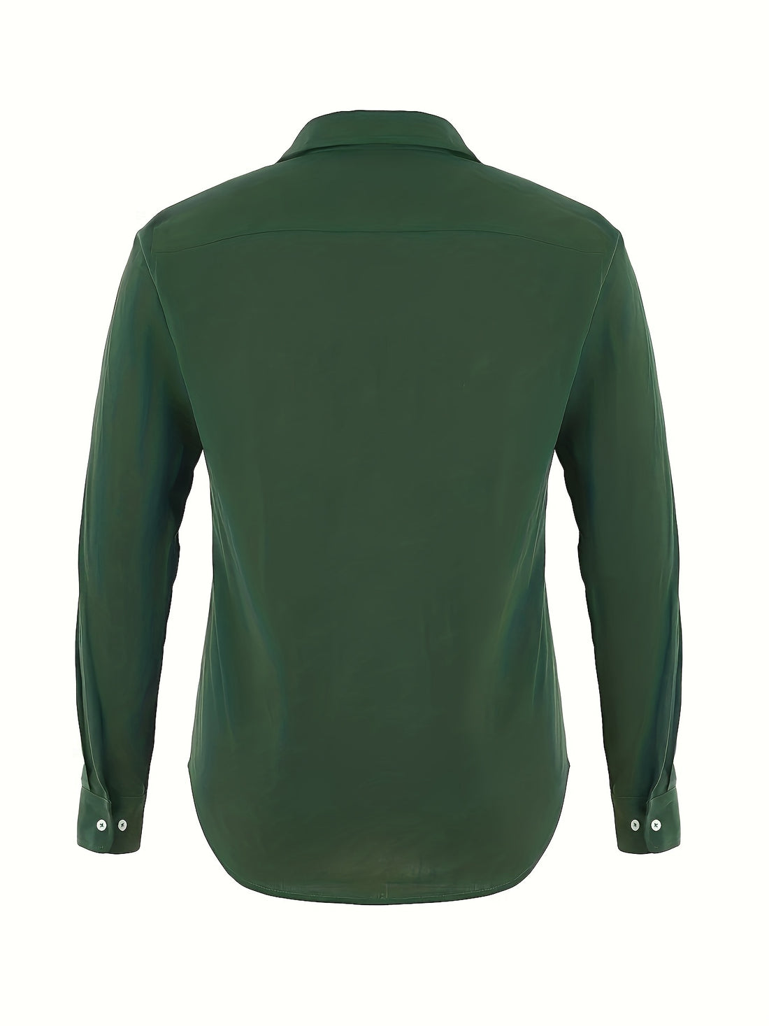 Men's Solid Color Lapel Collar Long Sleeve Casual Shirts,