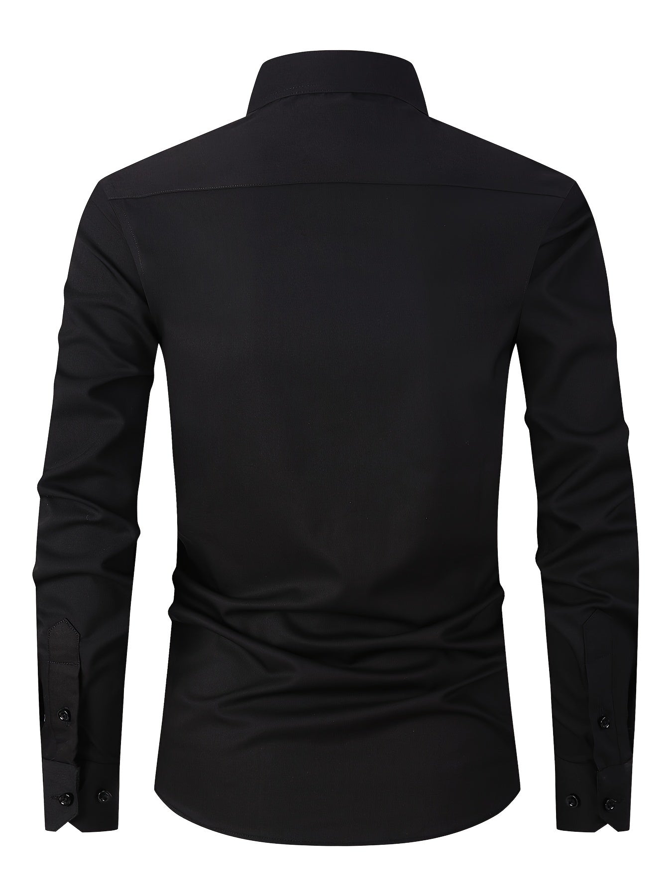 Men's Solid Color Mandarin Collar Design Dress Shirts,