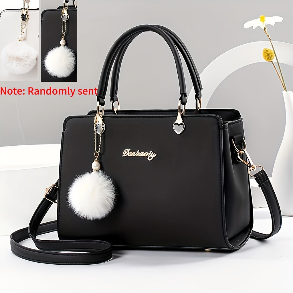 Fashion Solid Color Handbag,