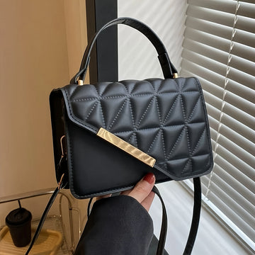 1pc, Chic Mini Quilted Square Handbag,