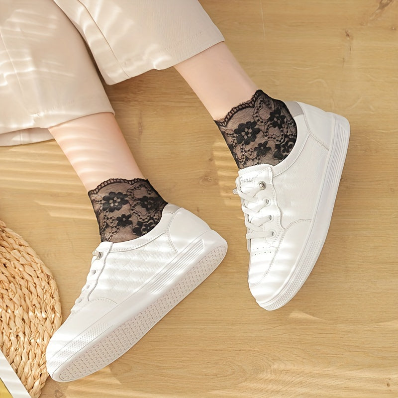 [Breathable Lace Socks] 5 Pairs Ultra-Thin Women’s/MH