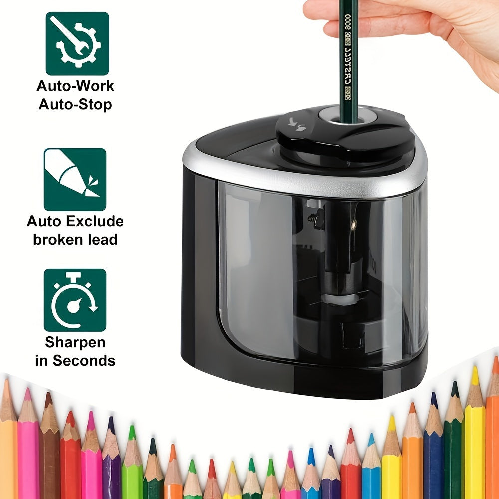 Automatic Electric Pencil Sharpener with Auto-Stop & Lead Breakage Prevention .