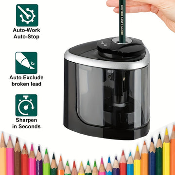 Automatic Electric Pencil Sharpener with Auto-Stop & Lead Breakage Prevention .