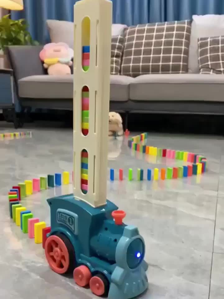Domino Electric Train Building And Stacking Toy Blocks Domino Set, As Halloween Gift