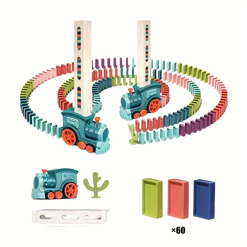Domino Electric Train Building And Stacking Toy Blocks Domino Set, As Halloween Gift