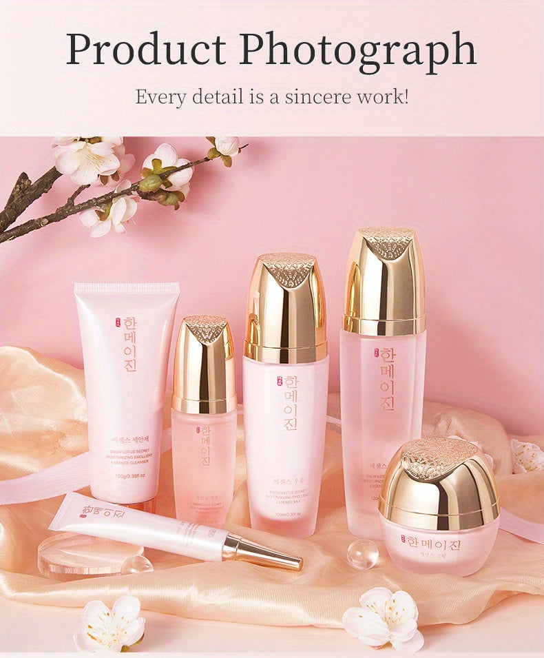 Snow Lotus Moisturizing Skin Gift Set Of 6 Pieces Hydrating And Nourishing Skin, Even Skin Tone Smoothing And Firming Facial Skin Care Set Gifts