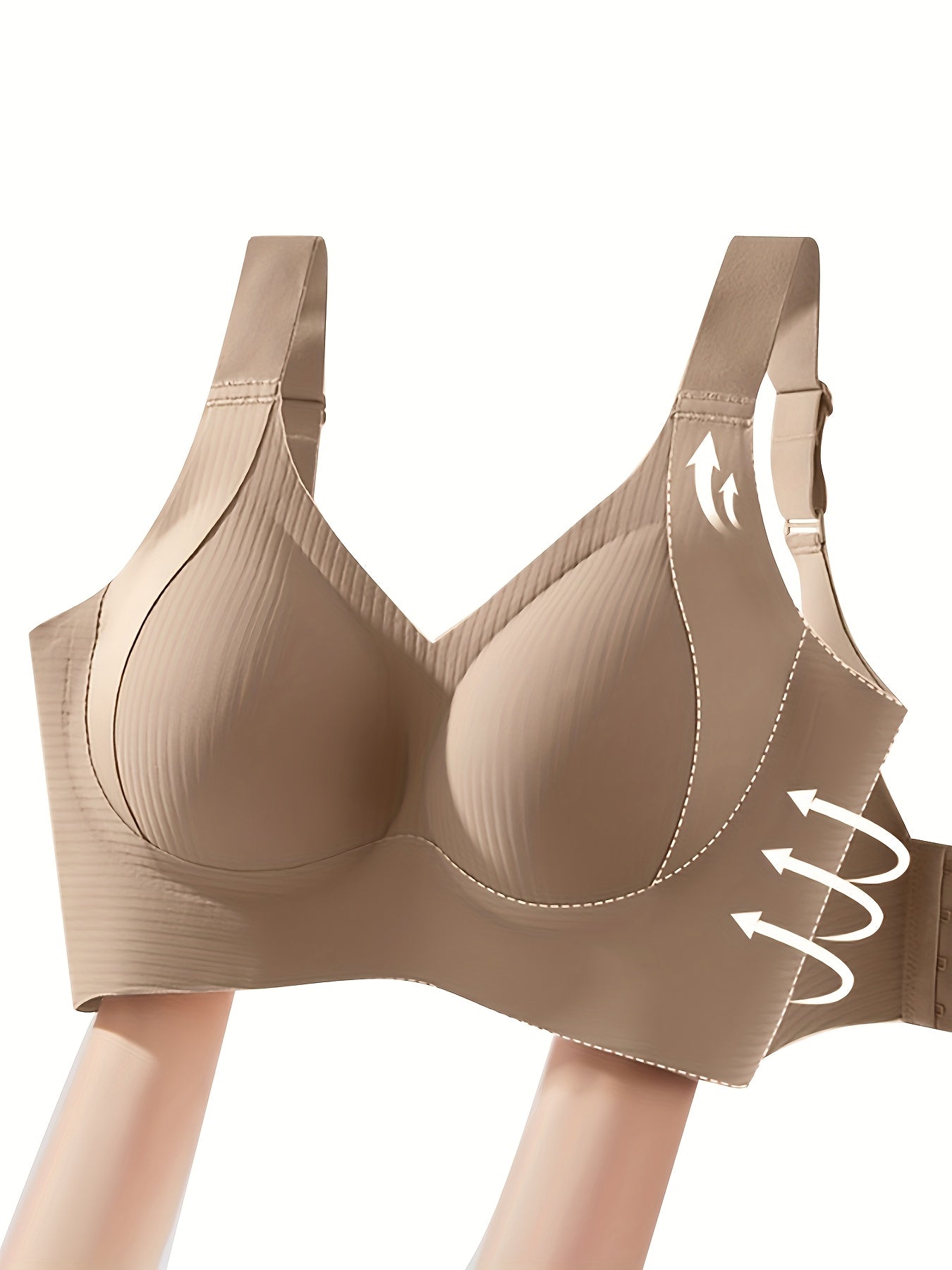 1pc Seamless Wireless Bra, Elegant Solid Color, Breathable & Comfort./MH