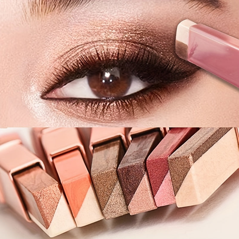 Lazy Eyeshadow Two Tone Gradient Glitter Eyeshadow Stick Waterproof Long .