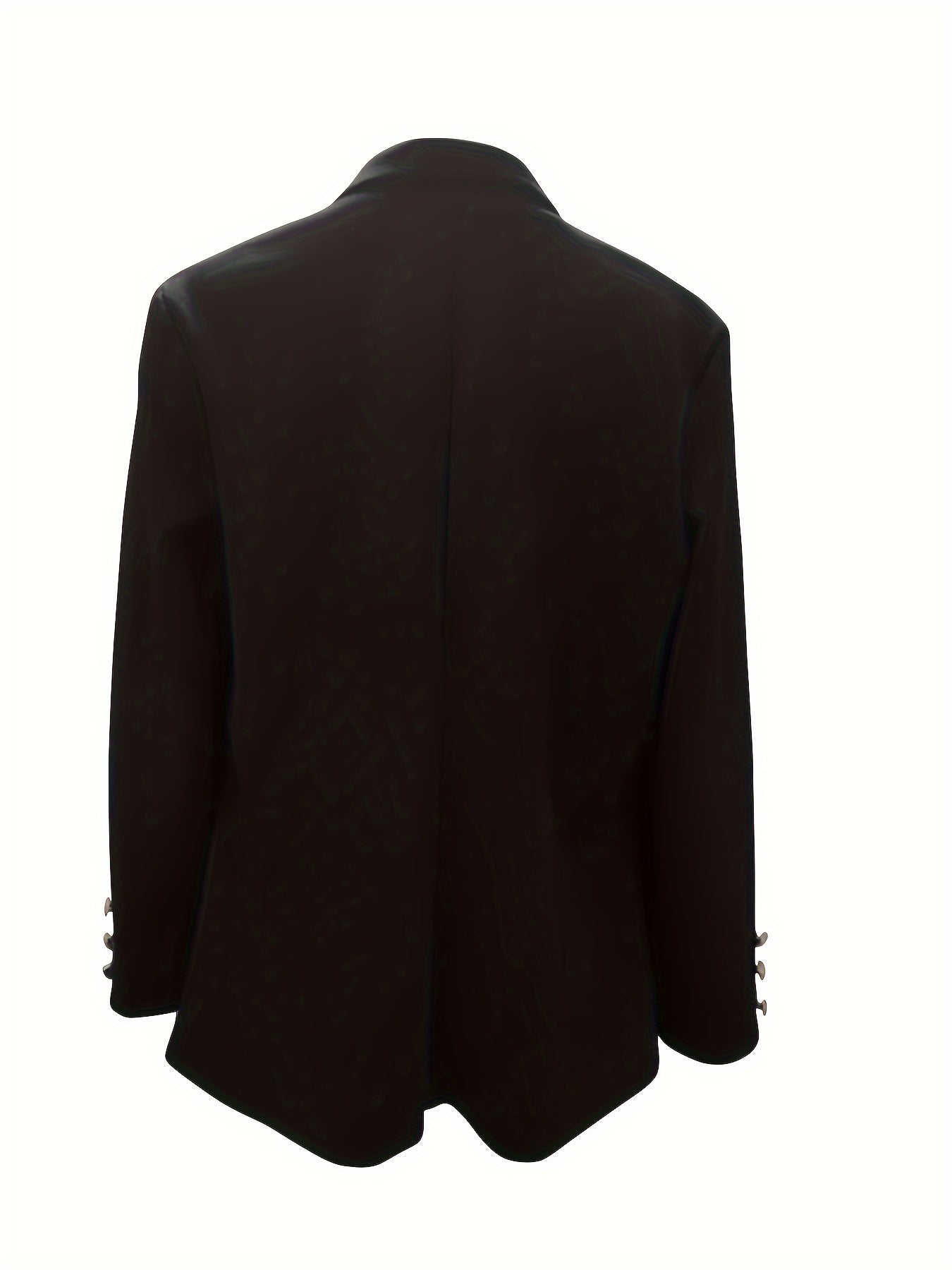 Solid Open Front Lapel Blazer, Elegant Button Decor Long Sleeve Blazer.