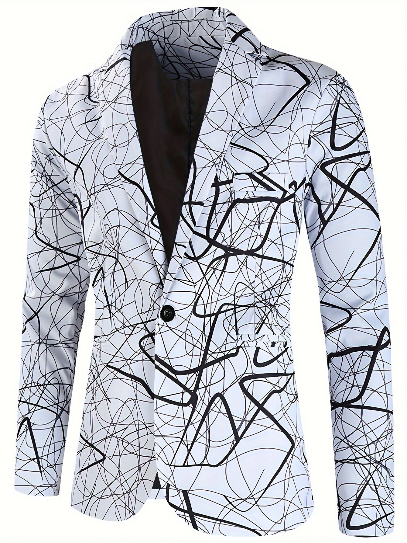 2pcs Men's Fashion Casual Suit Set, 3D Vibrant Paisley Print Blazer.