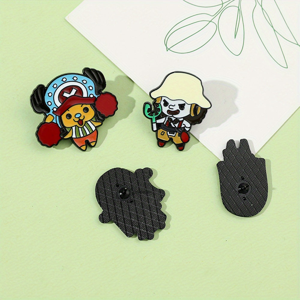 1pc Creative Cartoon Figure DIY Metal Pin Badge for Clothes, Backpack, Hat - Perfect Holiday Party Gift for Teens