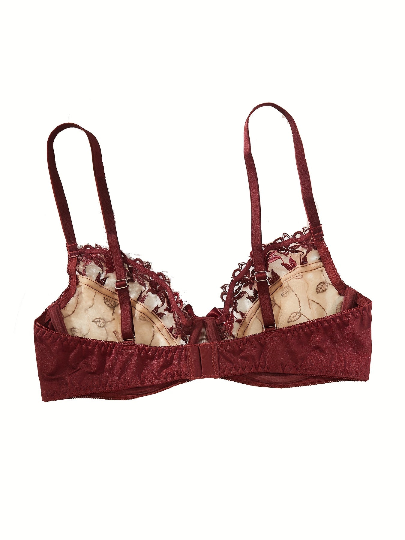 Contrast Lace Bow Bra & Panty, Bra & Panties Lingerie Set,/MH
