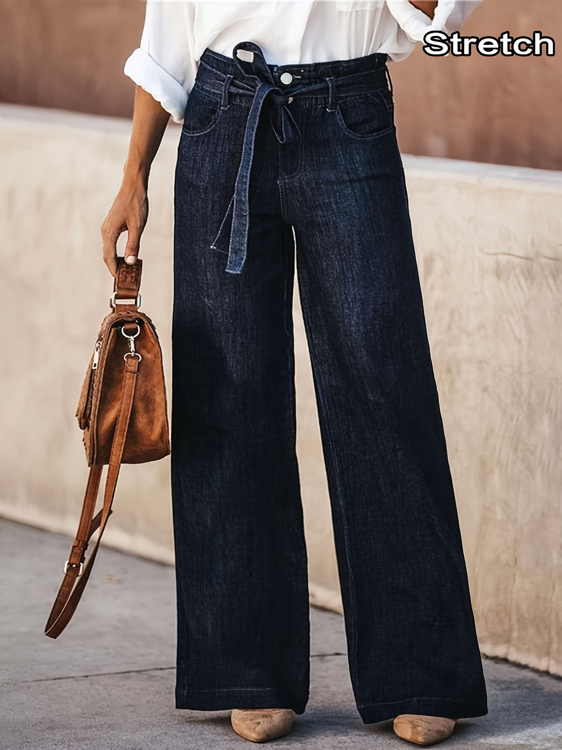 Women'S Stretch High-Waisted Wide-Leg Jeans - ./MH