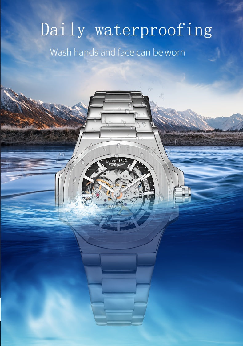 Dial4.1cmNautilus Watch For Men Fully Automatic Business Leisure Watch All Metal Case Steel Bow Strap With Butterfly Clasp Trend Fashion Luminous Waterproof Watch Christmas Gift Valentine's Day Gift