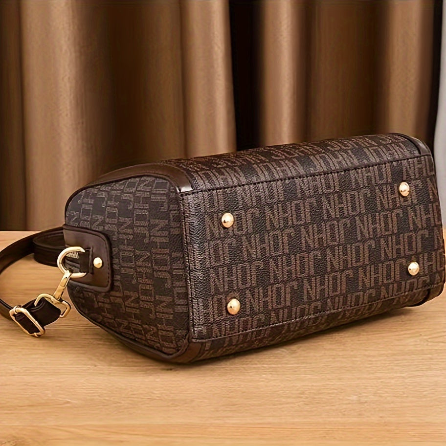 Large Capacity Designer-Inspired Boston Handbag for Women