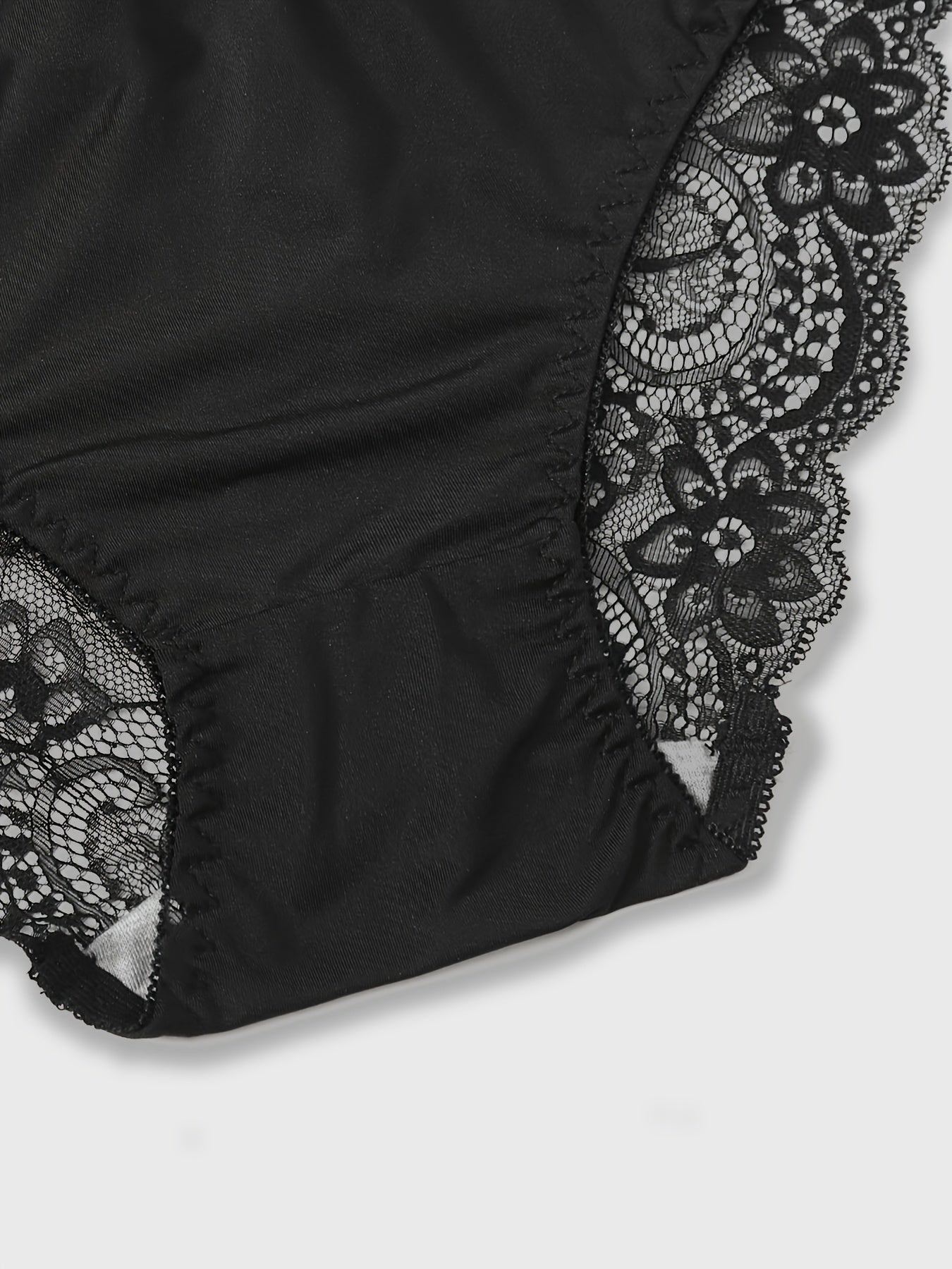 Lace Stitching Bra & Panties, Front Buckle Plunge Bra '/MH