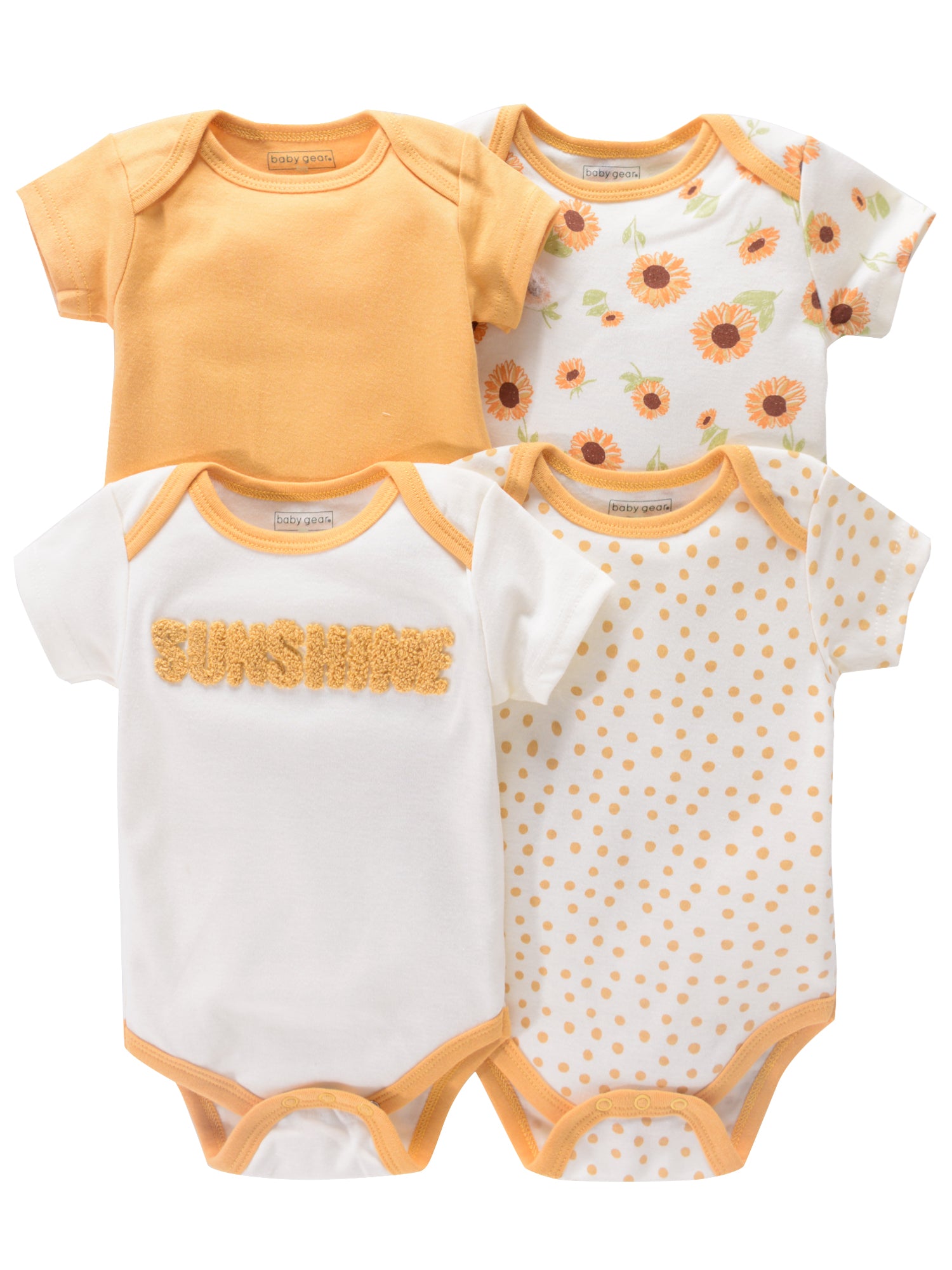 Newborn Baby Short Sleeve One-Piece Suit 4pcs Set .