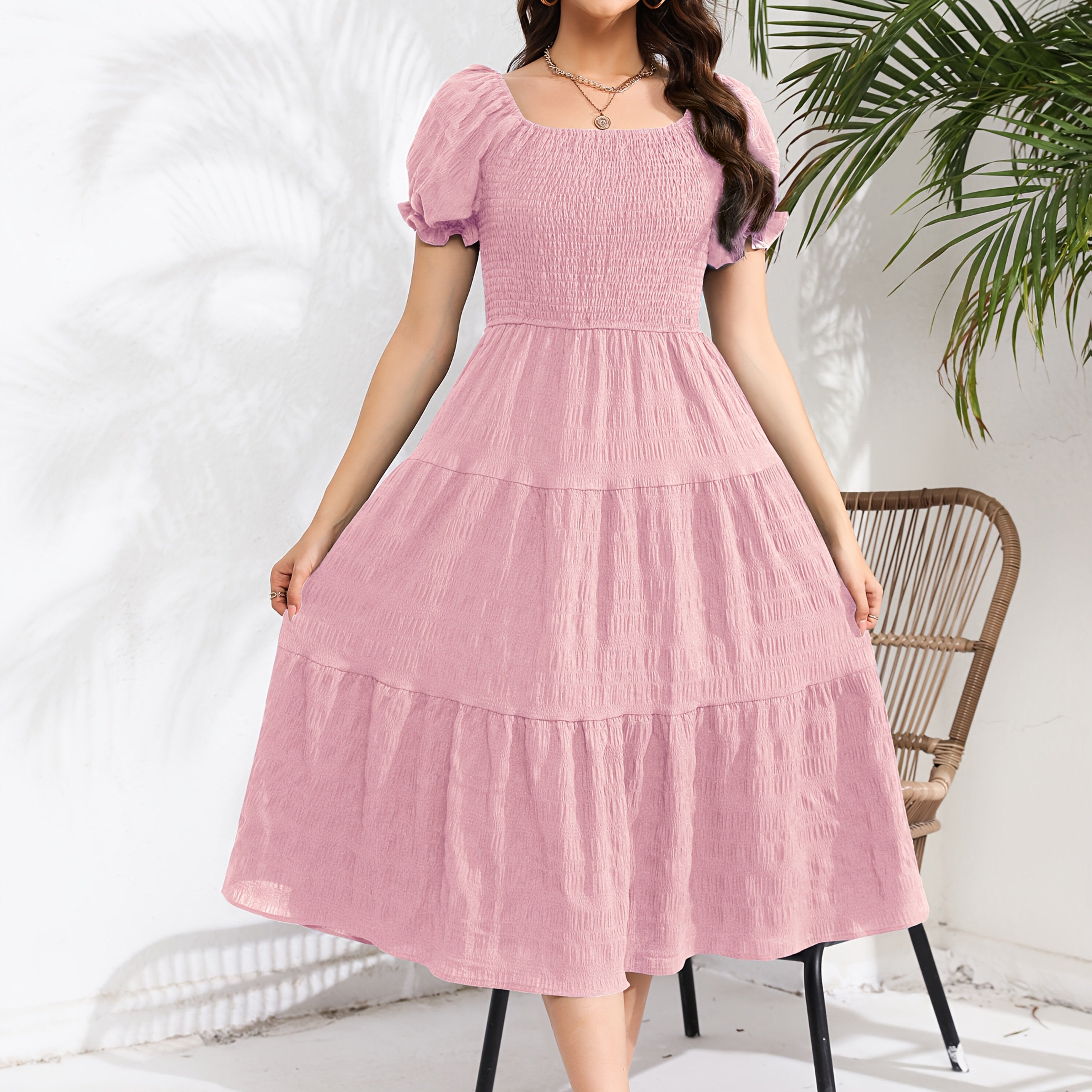Solid Color Two-Wear Dress./MH
