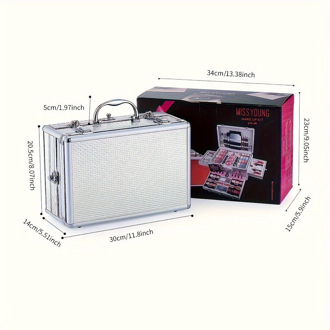 Multifunctional Makeup Set, Eyeshadow/Lipstick/Mascara/Eyeliner/Blush/Contour With Mirror & Brush All-in-one, Ideal Gift For Women