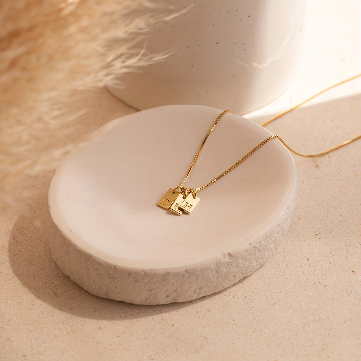 English Initial Letters Necklace 14K Gold Plated Necklace