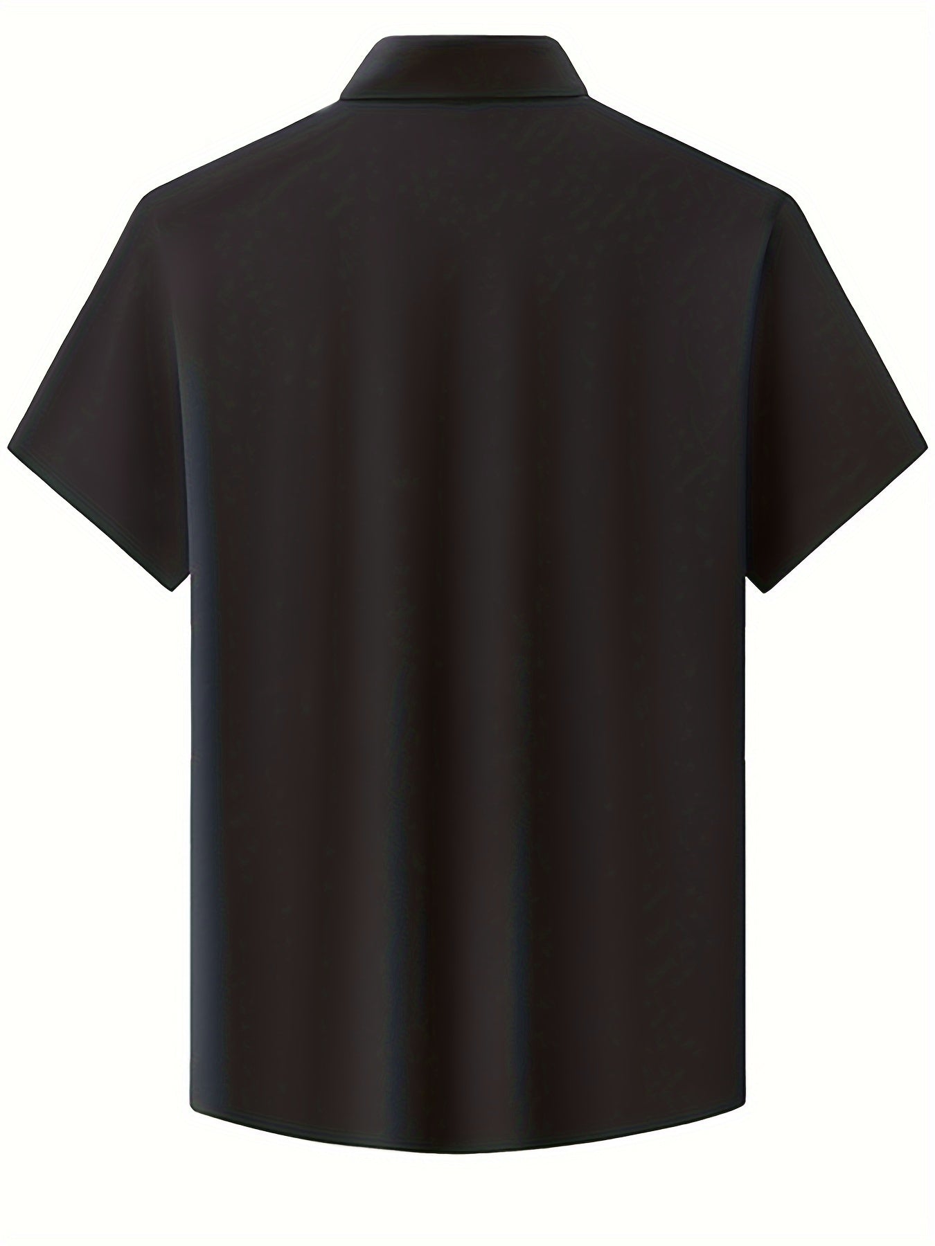 Men's Short Sleeve Lapel Collar T-Shirts In Solid Color,