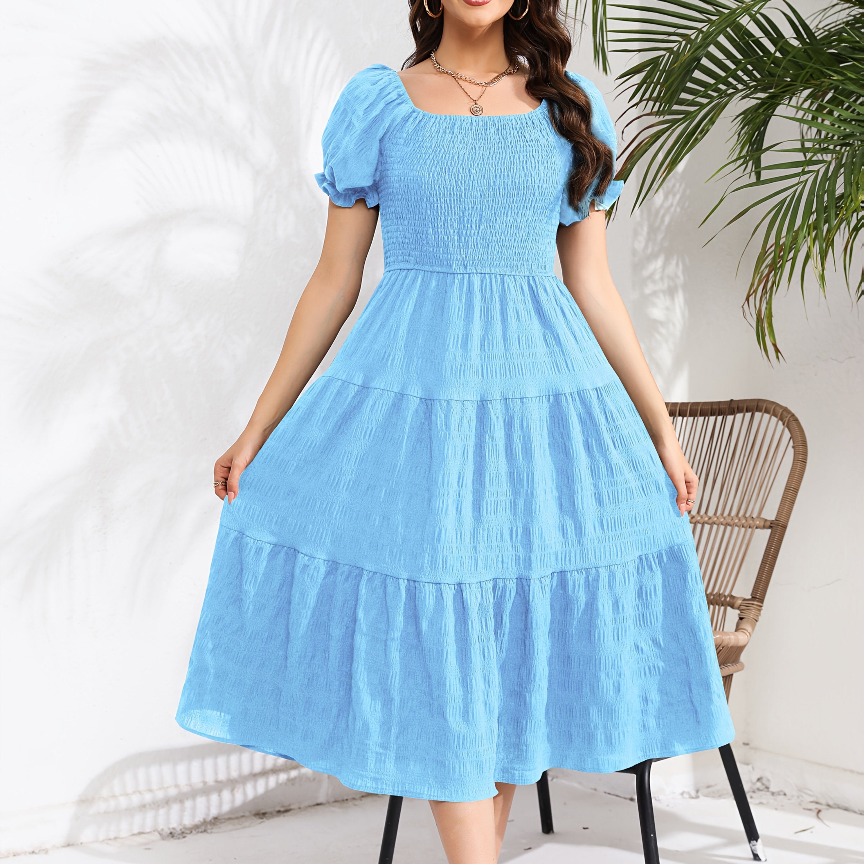Solid Color Two-Wear Dress./MH
