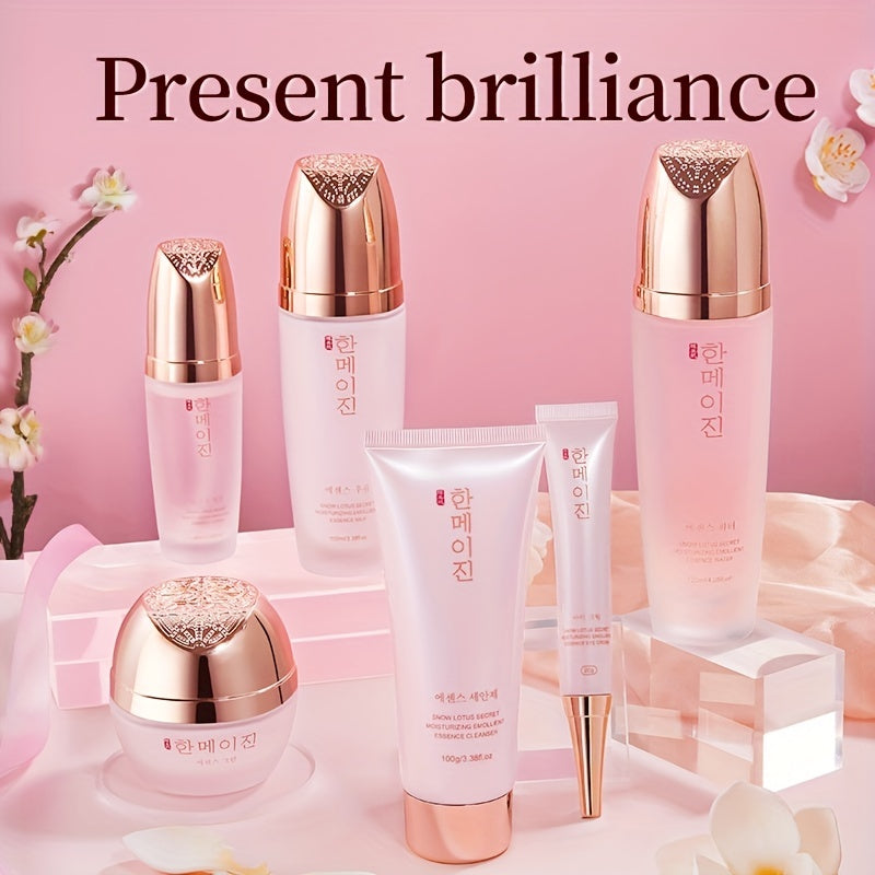 Snow Lotus Moisturizing Skin Gift Set Of 6 Pieces Hydrating And Nourishing Skin, Even Skin Tone Smoothing And Firming Facial Skin Care Set Gifts