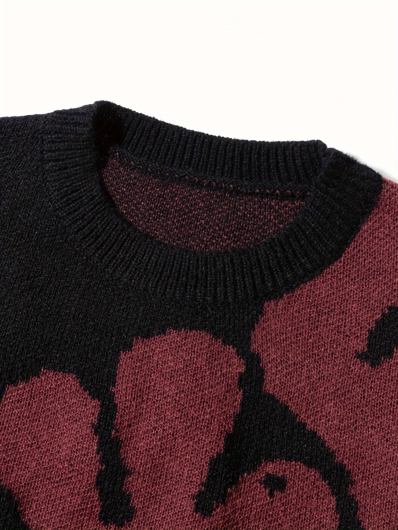 Trendy Pattern Knitted Sweater, Men's Casual Warm Slightly Stretch.