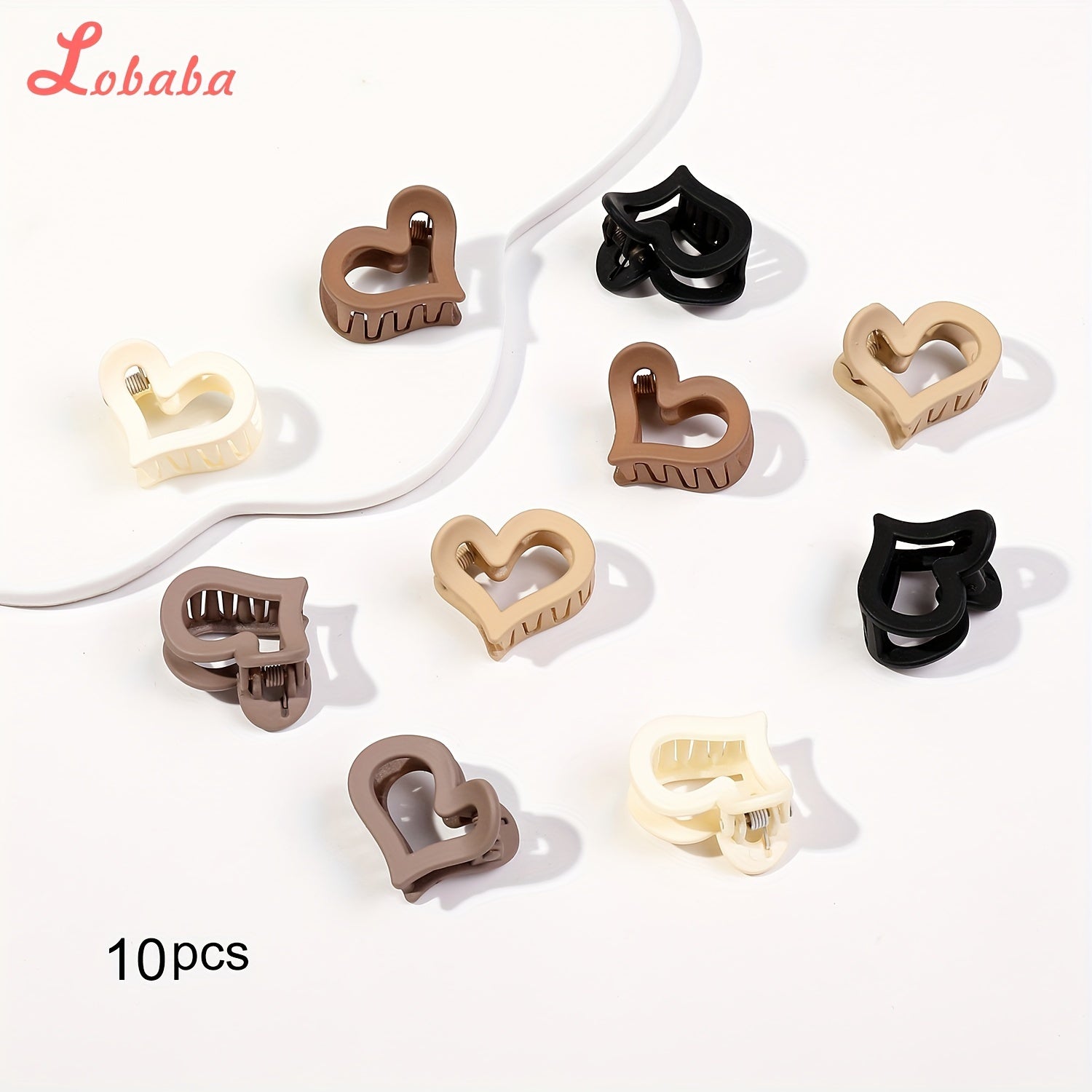 10pcs Solid Color Hair Grab Clips, Butterfly Shaped Hair Claw Clips,