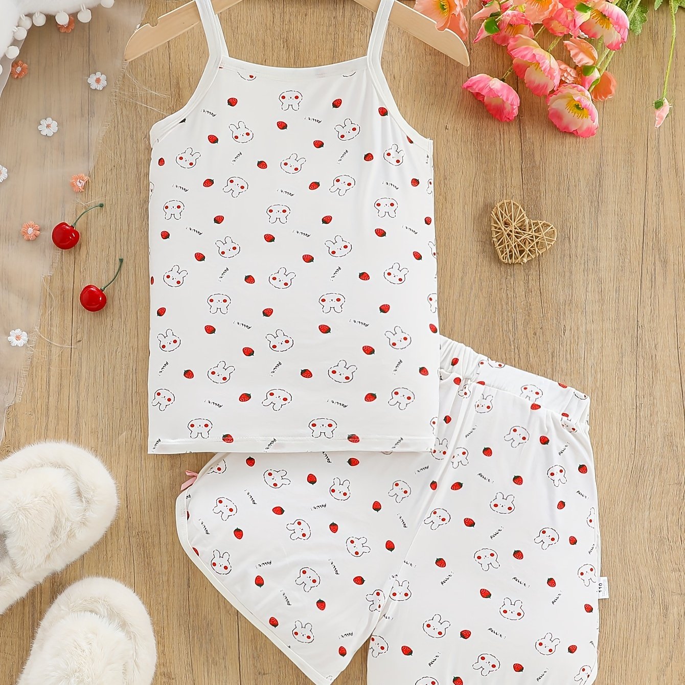 Girls' 2-Piece Set, Cute Cartoon Bunny.