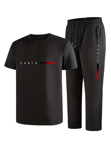 Men'S Casual Sports Two-Piece Set Short Sleeve .