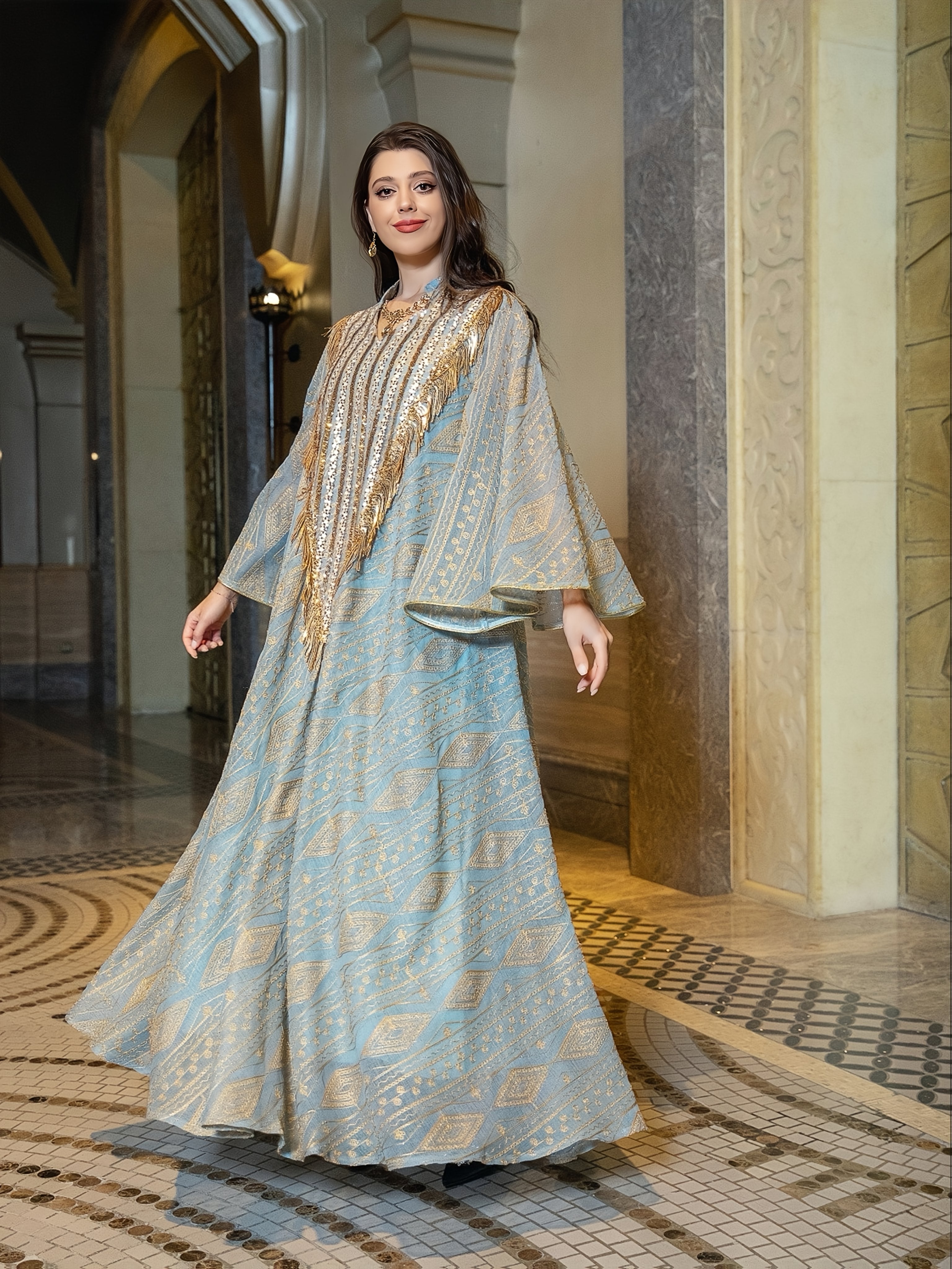 1pc Muslim Evening Dress, Arabic Dubai ./MH
