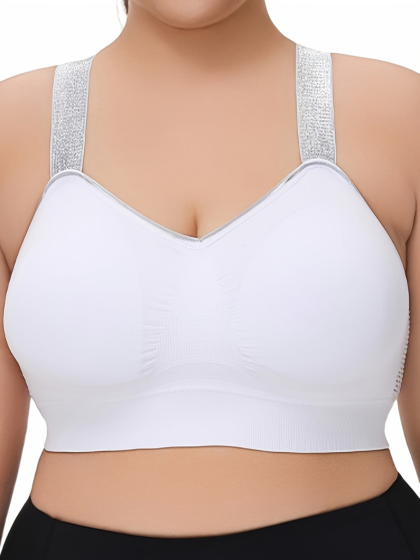 Middle Eastern Summer Thin Silvery Contrast High-End Bra Plus ./MH