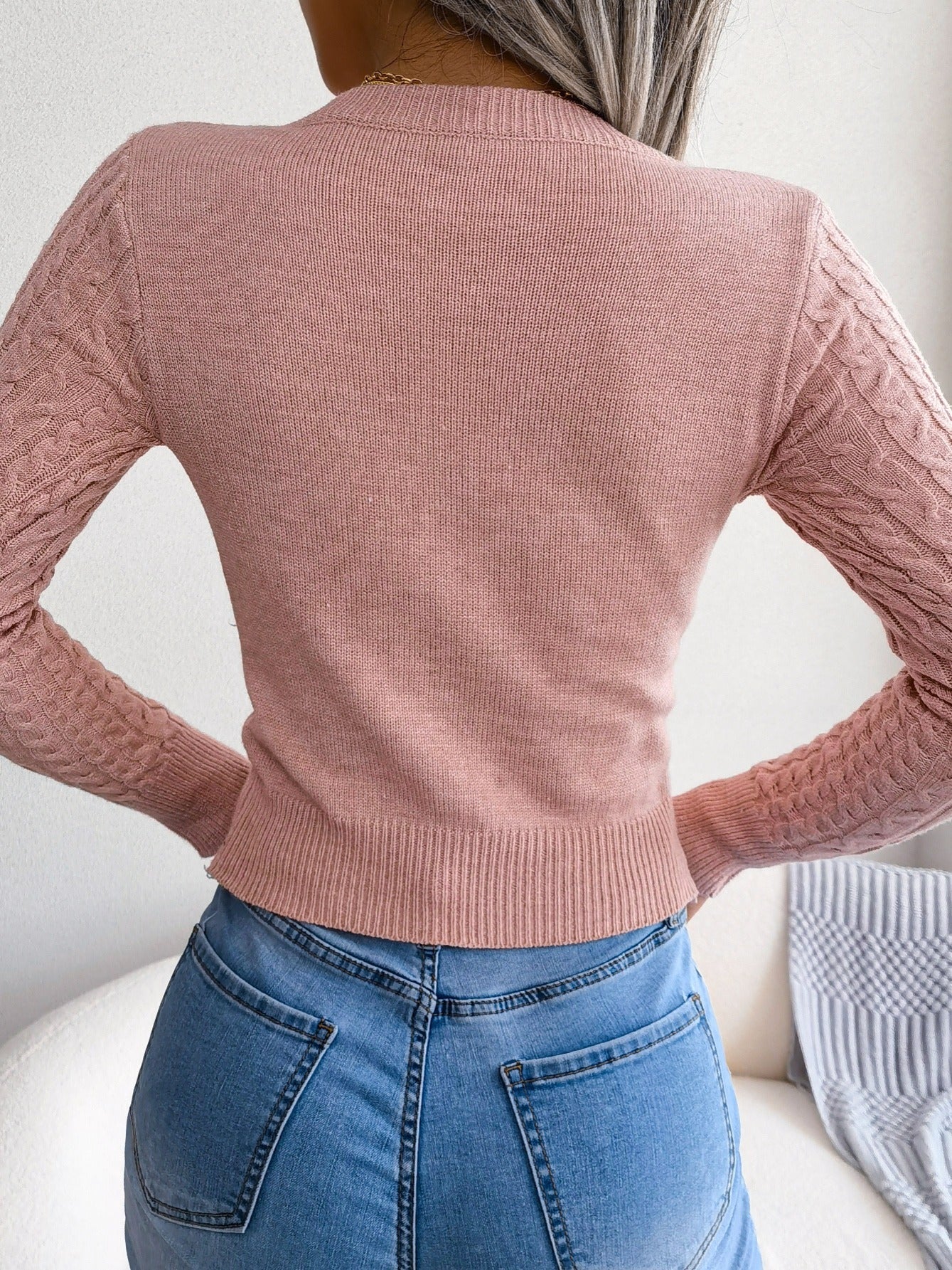 Women'S Sexy Hollow-Out Knit Pullover Sweater,