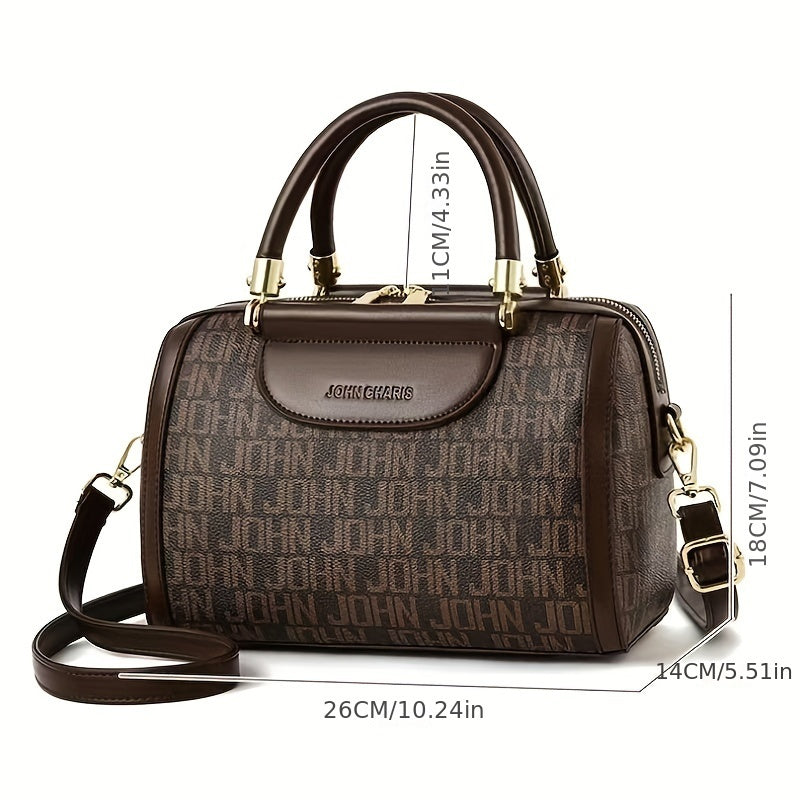 Large Capacity Designer-Inspired Boston Handbag for Women