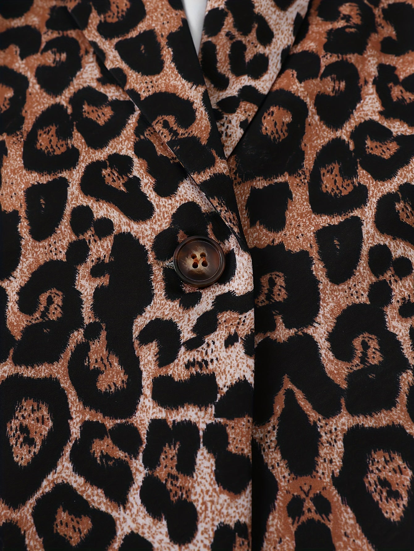 Leopard Print Open Front Blazer, Elegant Lapel Long Sleeve Blazer .